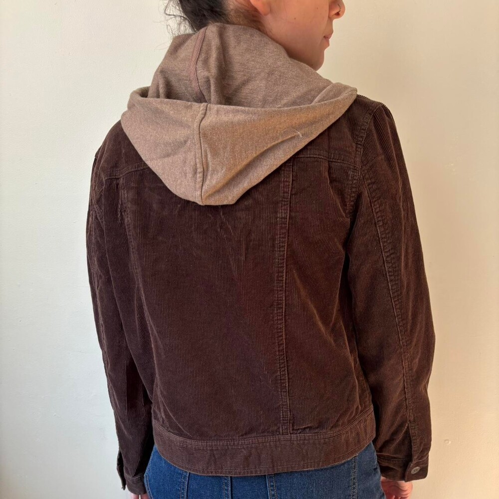 2K Boho Chocolate Brown Western Corduroy ButtonUp Streetwear Jacket Medium Large - Picture 2 of 8